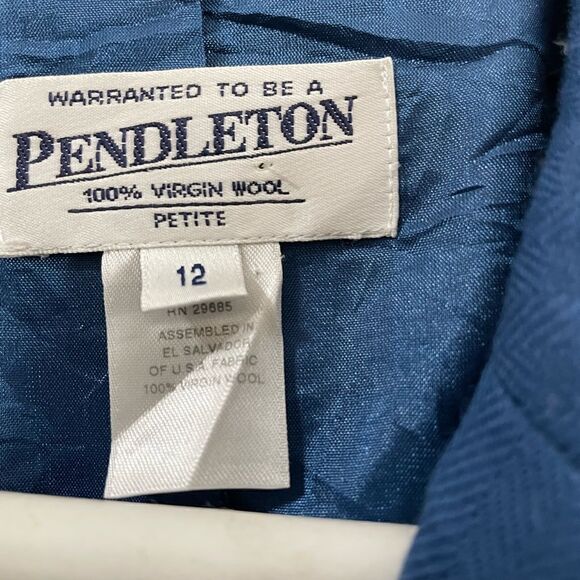 Pendleton 100% Wool Blue Blazer Size 12 Petite - Picture 2 of 4